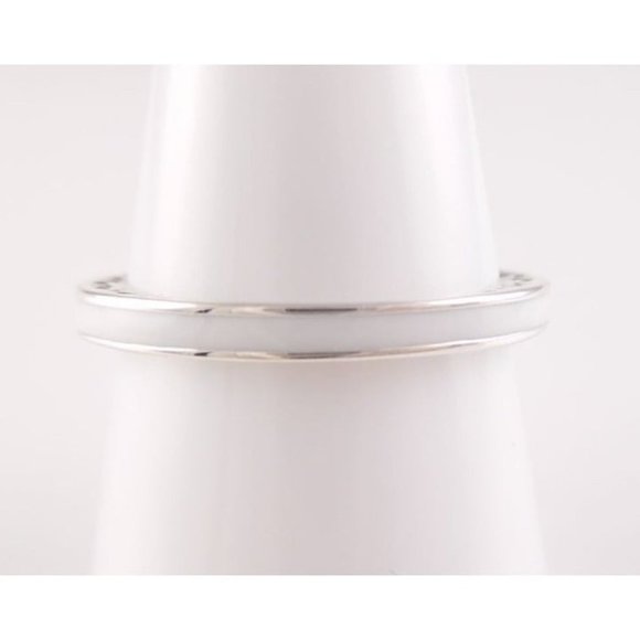 RADIANT HEARTS of PANDORA White Enamel/Silver STACKABLE Ring 191011CZ NEW! - Picture 1 of 4
